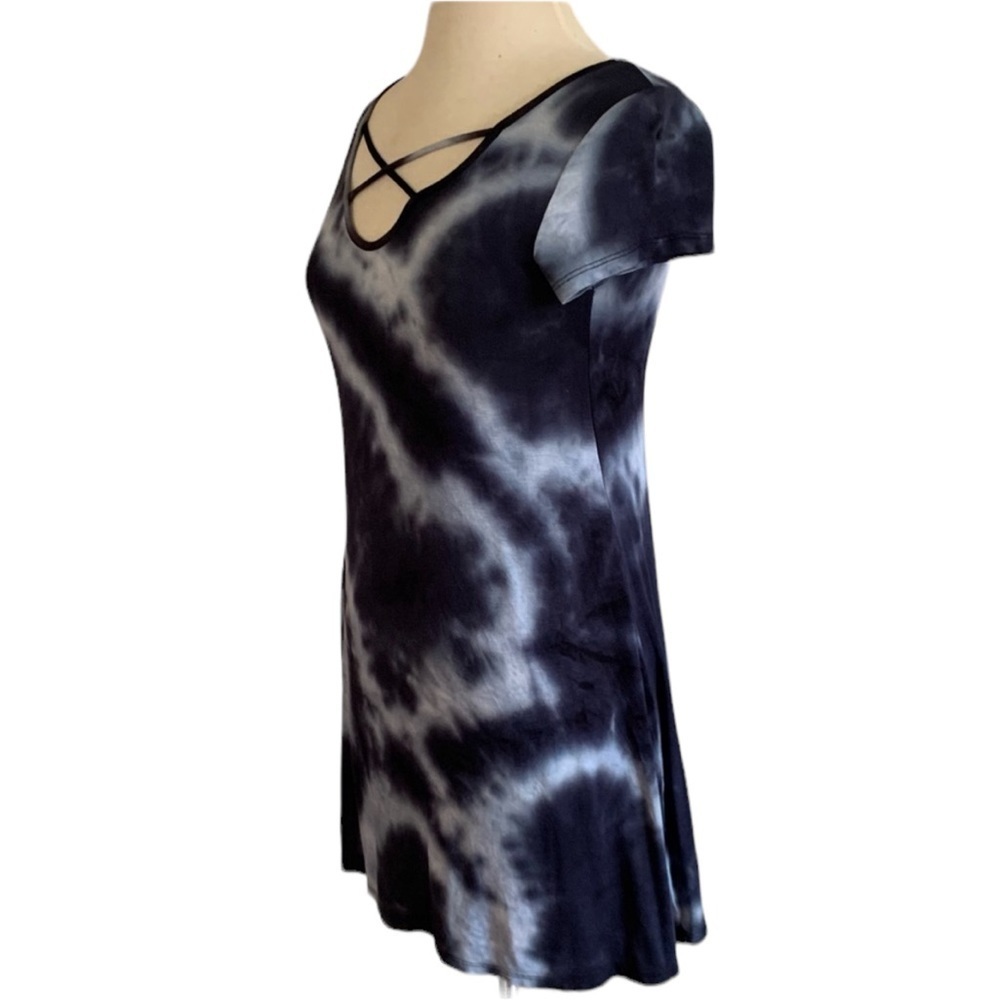 ROLLA COSTER Small Tie Dye Blue short sleeve T-shirt Dress - Picture 4 of 16